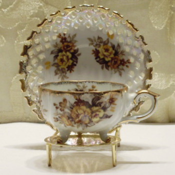 Small 3-Footed Cup & Saucer
