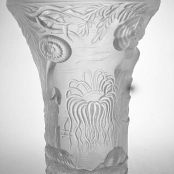 Czech Art Glass Vase Barolac Inwald Aquarium Vase ca. 1930's 40's - Art Glass