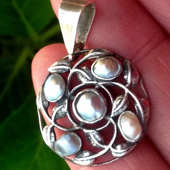 Liberty? Silver and Blister Pearl Pendant - Art Nouveau