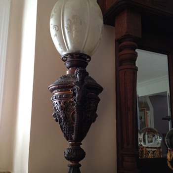 I was told that this is an 1860 German Brass Well lamp.