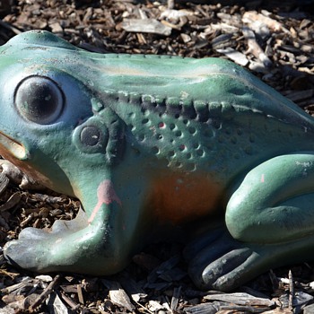 Signed Garden Ornament of a Frog - Al's Garden Art - Animals