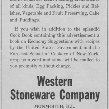 1921 - Western Stoneware Advertisement