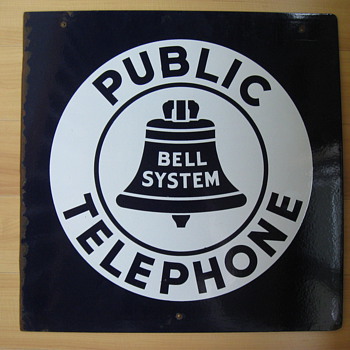 Bell System Public Phone 18" Porcelain sign