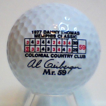 The Rare Al Geiberger Mr. 59 Score Card Signature Golf Ball circa 1994 - Outdoor Sports