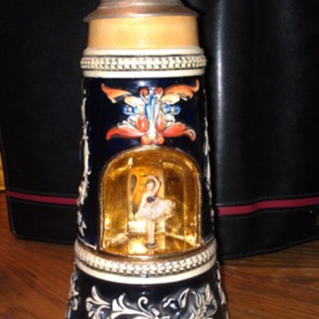 German DBGM stein with music box - Breweriana