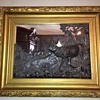 Antique Mirror and silver or bronze curved deer.