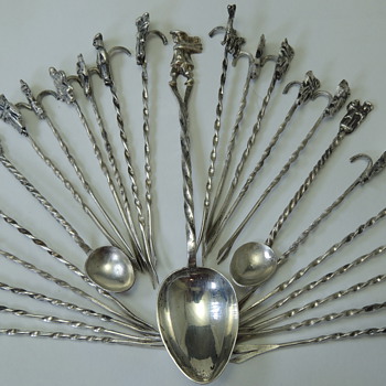Hors devours Spoon & Pick Set - High Purity Mexican Silver