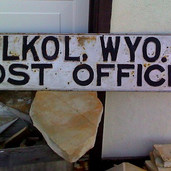 Ghost Town Post Office Sign: Elkol, WY.