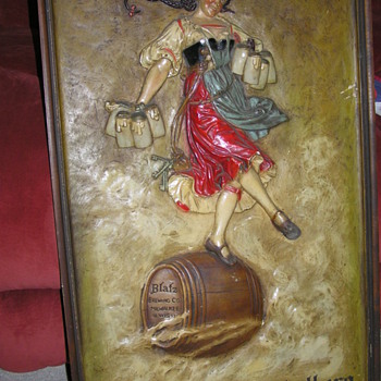 Vintage 1933 Blatz Old Heidelburg beer sign plaster cast