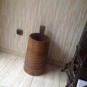 Antique bucket with tab