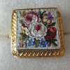 Micro Mosaic ring and brooch set in 18K yellow gold