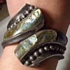 Sterling Taxco clamper bracelet.