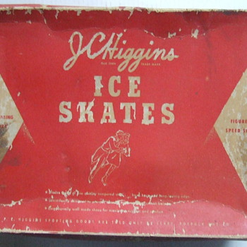  mid 1950's J. C. Higgins ice skates with original box & blade protectors