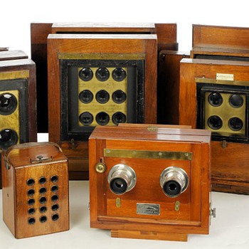 Early Multiple Lens Wood & Brass Field Cameras - Cameras