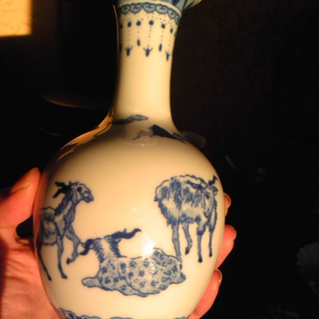 asian blue and white vase - Asian