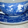 Asian Blue & White Bird  Cup  & Saucer 