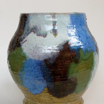 Crazy Beautiful Antique Japanese Vase~Wild/Abstract color & design, Signed~Look Familiar? - Asian