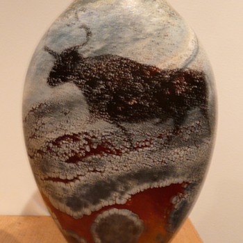 Richard Satava Petroglyph - Art Glass