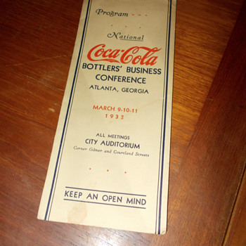 1933 Coca-Cola Bottlers Conference Program