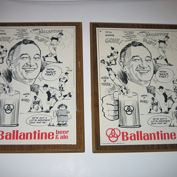 Mel Allen Ballantine Beer and Ale  AD plaque - Breweriana