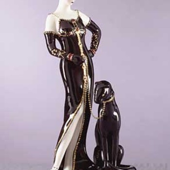 lady with panther - Art Deco