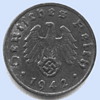 1942 Nazi Swastika coin WW2 1 Reichspfennig 'A'