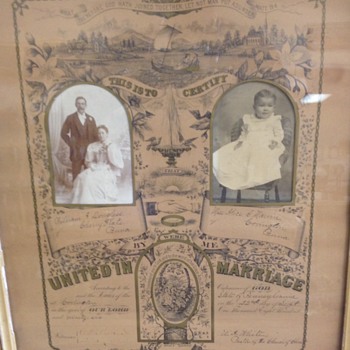 1896 Antique Marriage Certificate Penn. - Paper