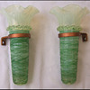 VASELINE  /  URANIUM GLASS CAR VASES
