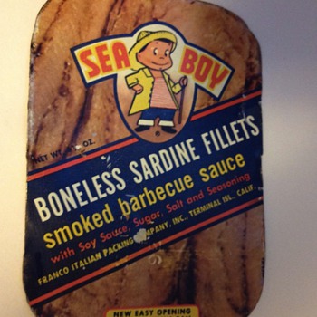 Very scarce sardine can lid..... - Advertising