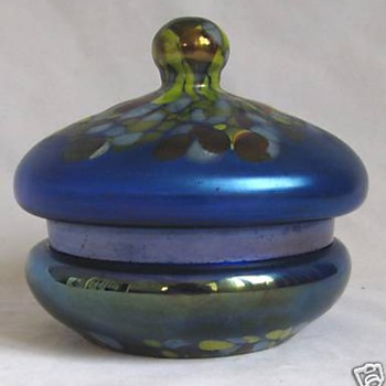 Welz #7 - satin flashed- Cobalt and confetti - Art Glass