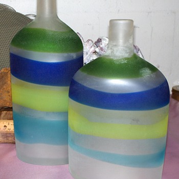Pair of Signed "Gino Cenedese Murano" Bottles - Any Info Appreciated! - Art Glass
