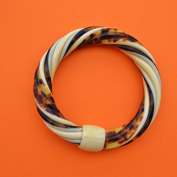 Lea Stein 1970's Twist Bangle - Art Deco