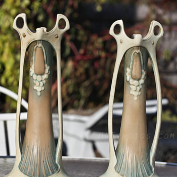 Art Nouveau lamp bases or vases?
