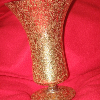 Vintage Gold Vase - Glassware