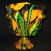 Czechoslovakia Kralik art glass Knuckle Vase Bambus Decor  
