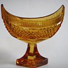 Amber Cut Glass Footed bowl~Beautifully cut, Quality~American?