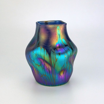 Opal Blue Loetz Phänomen Genre 2/484 or Medici Art Glass Vase - Art Glass