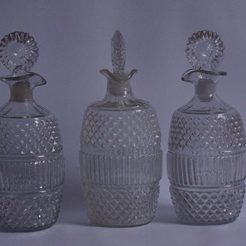 Three Mould Blown Decanters
