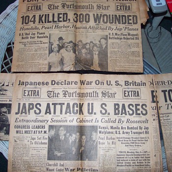 Pearl Harbor Attack Newspapers Discovered. - Paper
