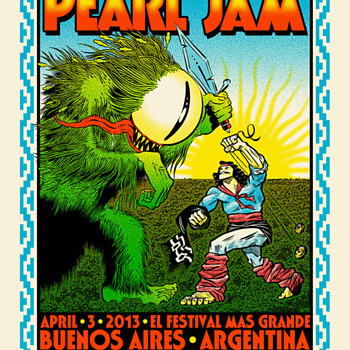 Chuck Sperry/Santi Pozzi poster for Pearl Jam in Argentina - Posters and Prints