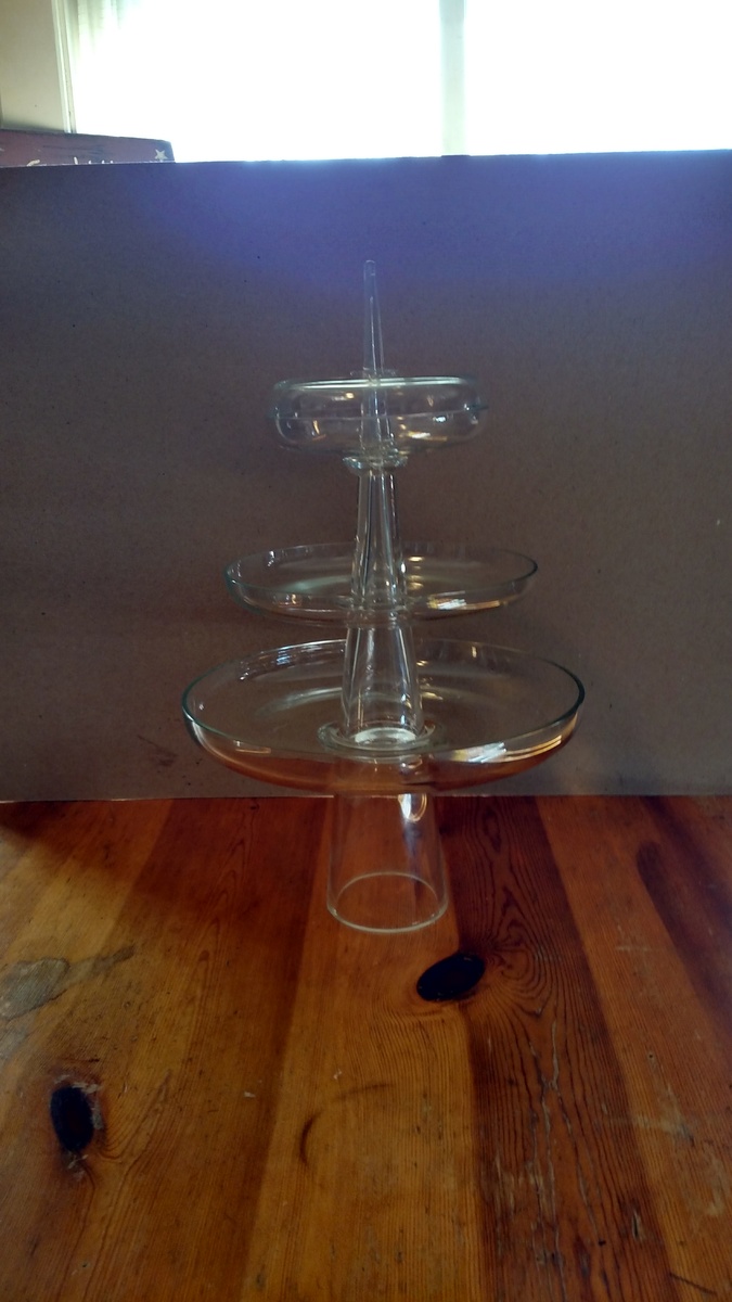 Three tier glass serving tray Collectors Weekly