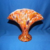Opalescent fan vase cover in canes