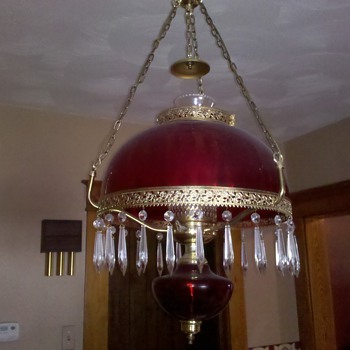 Antique depression glass light fixture?  Possibly?