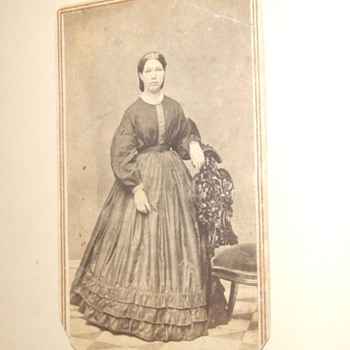 CDV of a woman with great tax stamp cancellation