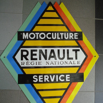 porcelain sign renault tractor - Advertising