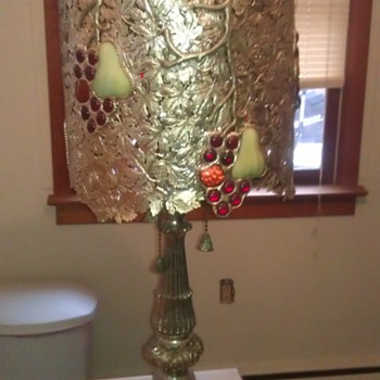 gim 1225 table lamp with three bulbs and all soldered metal lamp shade with glass - Lamps