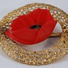 Red Poppy (Resin?) Brooch