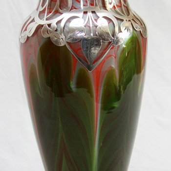 Loetz Titania Silver Overlay - Art Glass