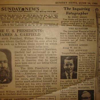 JUNE 14, 1964 POLITICAL CARTOON. SAN FRANCISCO EXAMINER - Paper