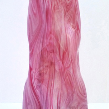 Rindskopf Marbled & Dimpled Vase - pink, pink, pink! - Art Glass